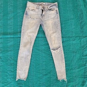 Zara Splattered Paint Skinny Jeans